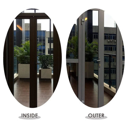 Window Privacy Film One Way Daytime Privacy Static Cling Sun Blocking Anti UV Reflective Window  for Home and OfficeBlack Silver