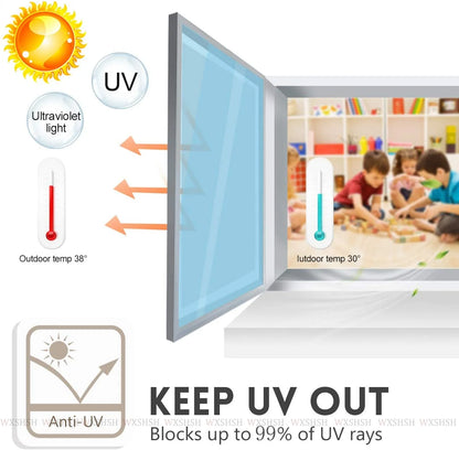 Window Privacy Film One Way Daytime Privacy Static Cling Sun Blocking Anti UV Reflective Window  for Home and OfficeBlack Silver